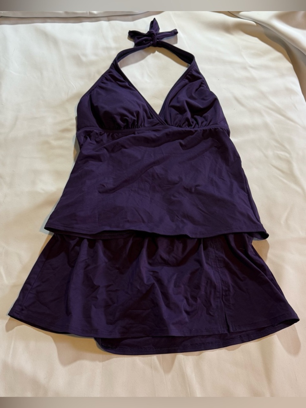 Lands' End Purple Halter Swim Dress